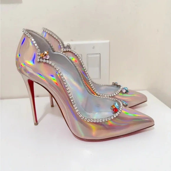 Christian Louboutin Chick Queen Iridescent Jewel Red Sole Pumps - New - Picture 4 of 12
